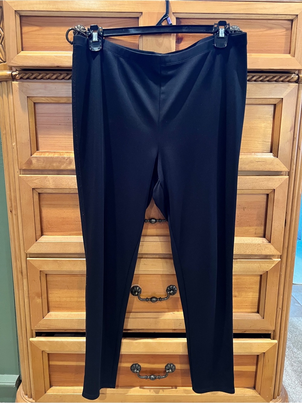 Slim Fabulous Ultimate Slimming Black Stretch Ponte Pants Sz XL